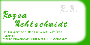 rozsa mehlschmidt business card